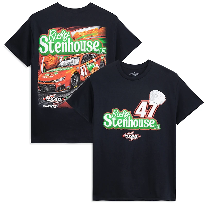 T-shirt noir classique pour homme Ricky Stenhouse Jr. n° 47 Chef Boyardee