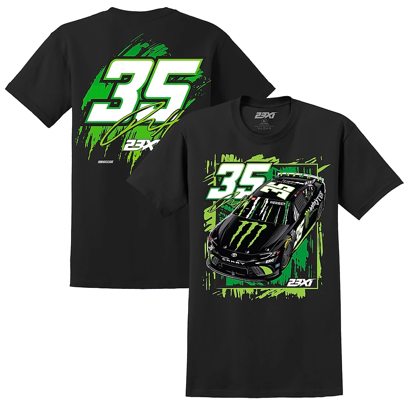 Men's 23XI Racing Black Riley Herbst Monster Energy Car T-Shirt