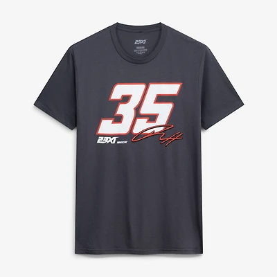 T-shirt homme 23XI Racing Charcoal Riley Herbst #35 Tri-Blend