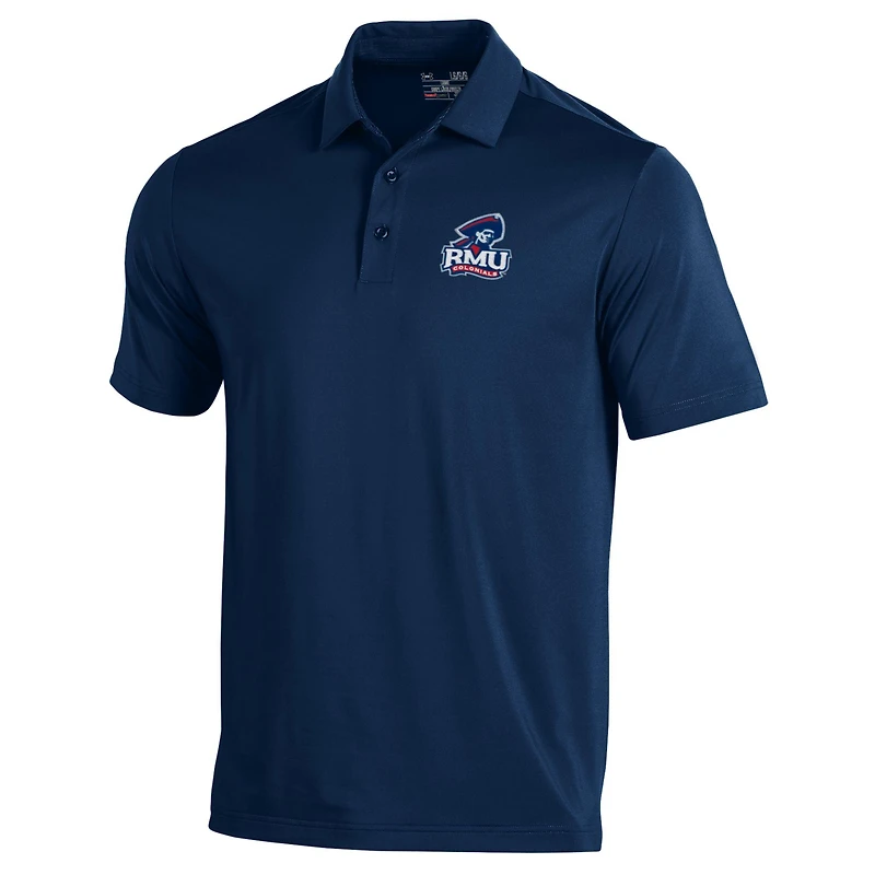 Polo Under Armour bleu marine Robert Morris Colonials Performance pour homme
