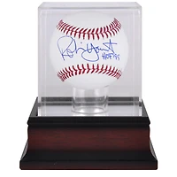 Robin Yount Milwaukee Brewers Autographed Baseball with "HOF 99" Inscription and Mahogany Baseball Display Case