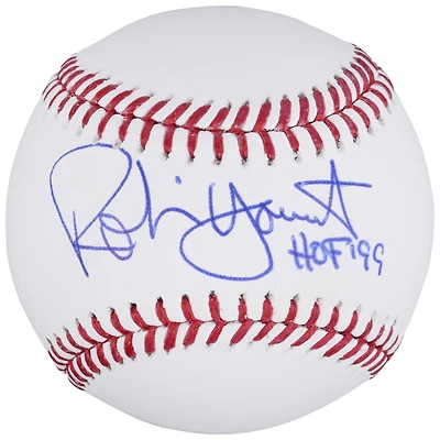 Balle de baseball Rawlings autographiée par Robin Yount des Milwaukee Brewers avec inscription « HOF '99 »