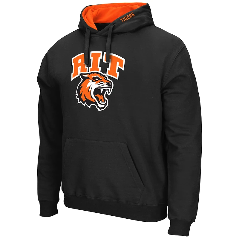 Sweat à capuche Colosseum noir Rochester Institute of Technology Tigers Arch & Logo 3.0 pour hommes