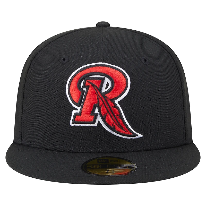 Men's New Era  Black Rochester Red Wings Authentic Collection 59FIFTY Fitted Hat