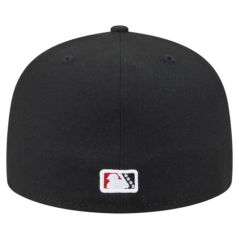 Men's New Era  Black Rochester Red Wings Authentic Collection 59FIFTY Fitted Hat