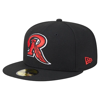 Men's New Era  Black Rochester Red Wings Authentic Collection 59FIFTY Fitted Hat