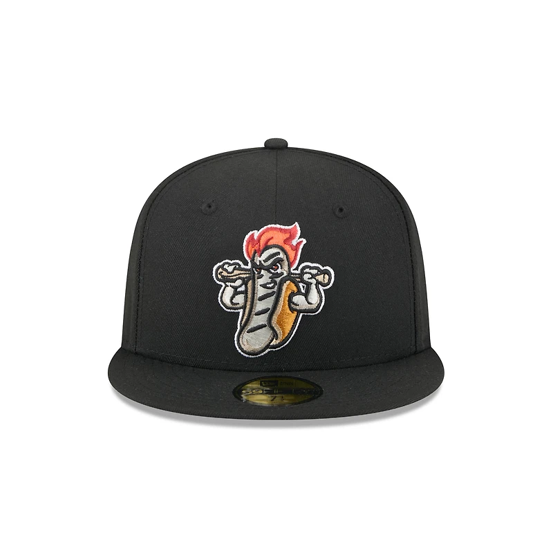 Men's New Era Black Rochester Red Wings Theme Nights 59FIFTY Fitted Hat