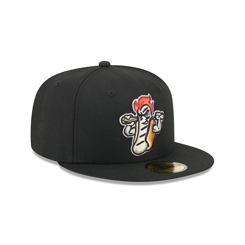 Men's New Era Black Rochester Red Wings Theme Nights 59FIFTY Fitted Hat