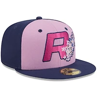 Casquette ajustée 59FIFTY violette New Era pour homme, thème des soirées Rochester Red Wings