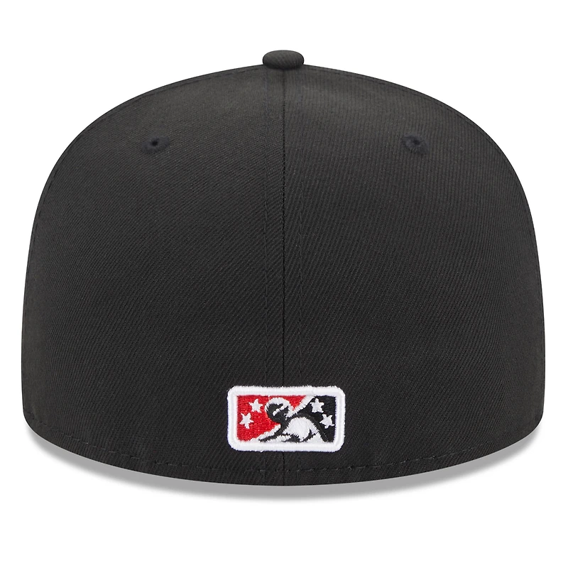 Casquette ajustée 59FIFTY avec logo alternatif Rochester Red Wings New Era pour homme, noire