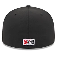 Casquette ajustée 59FIFTY avec logo alternatif Rochester Red Wings New Era pour homme, noire