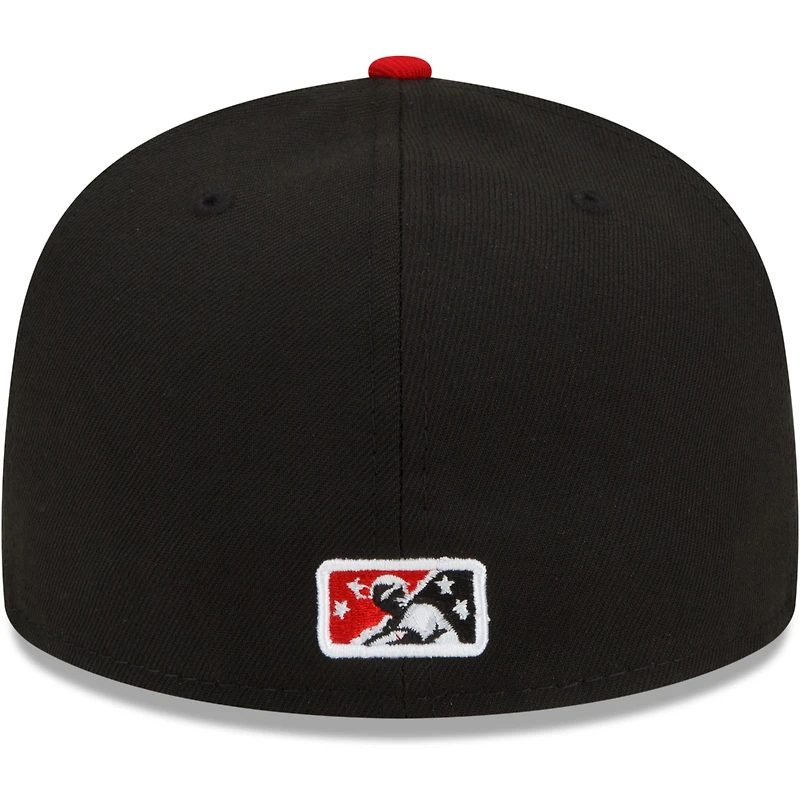 Men's New Era Black Rochester Red Wings Home Authentic Collection 59FIFTY Fitted Hat