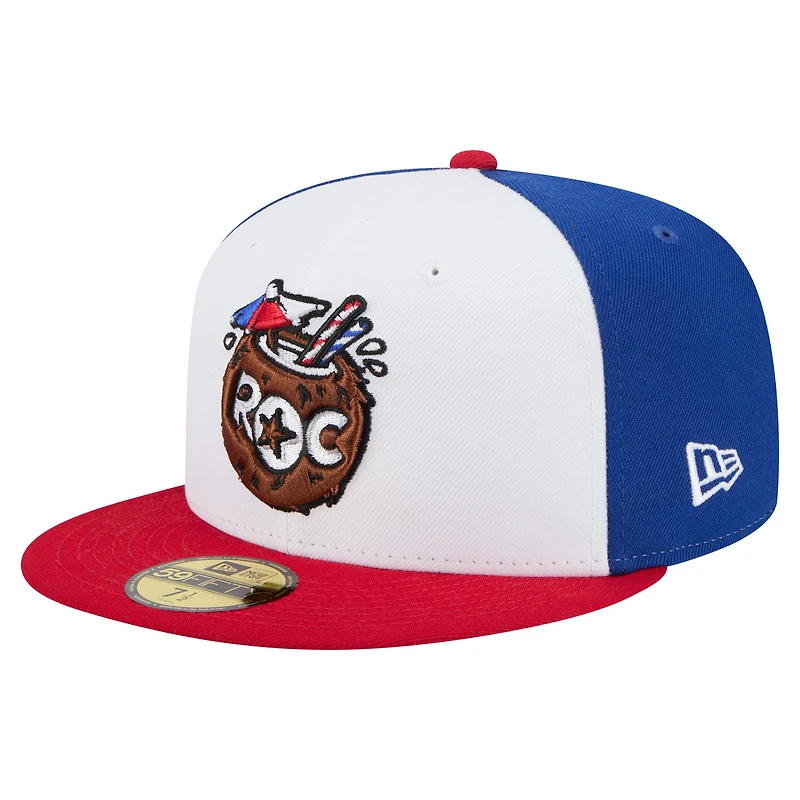 Casquette ajustée New Era pour hommes, Rochester Red Wings Copa de la Diversión 59FIFTY, blanc/rouge