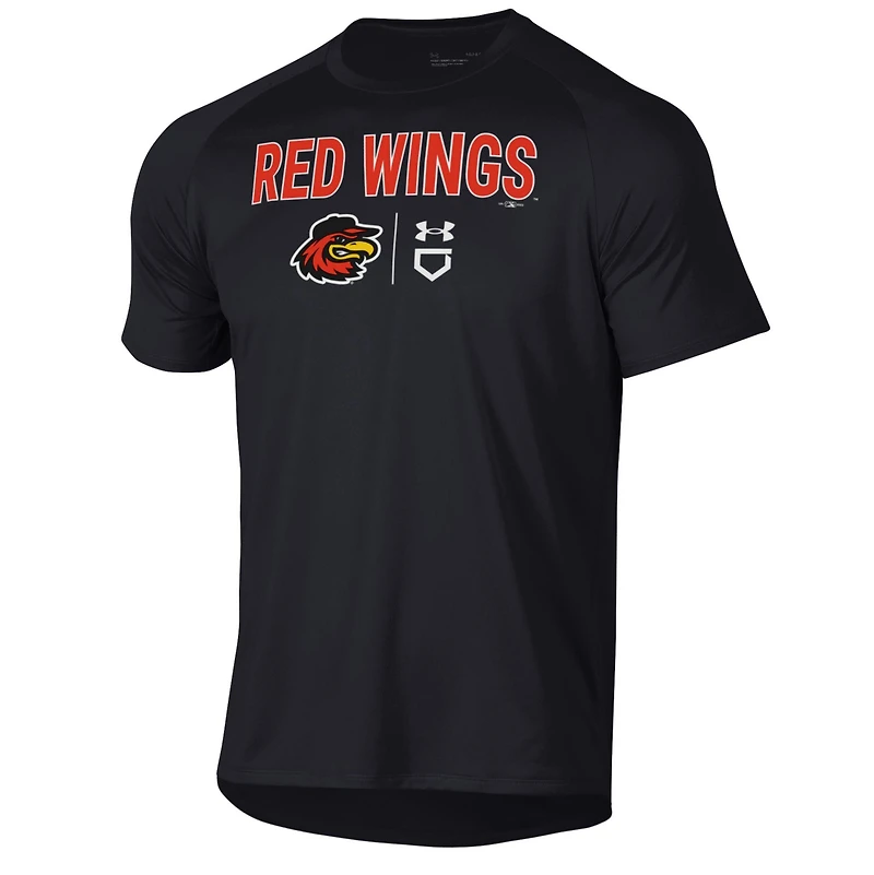 Men's Under Armour Black Rochester Red Wings Tech T-Shirt