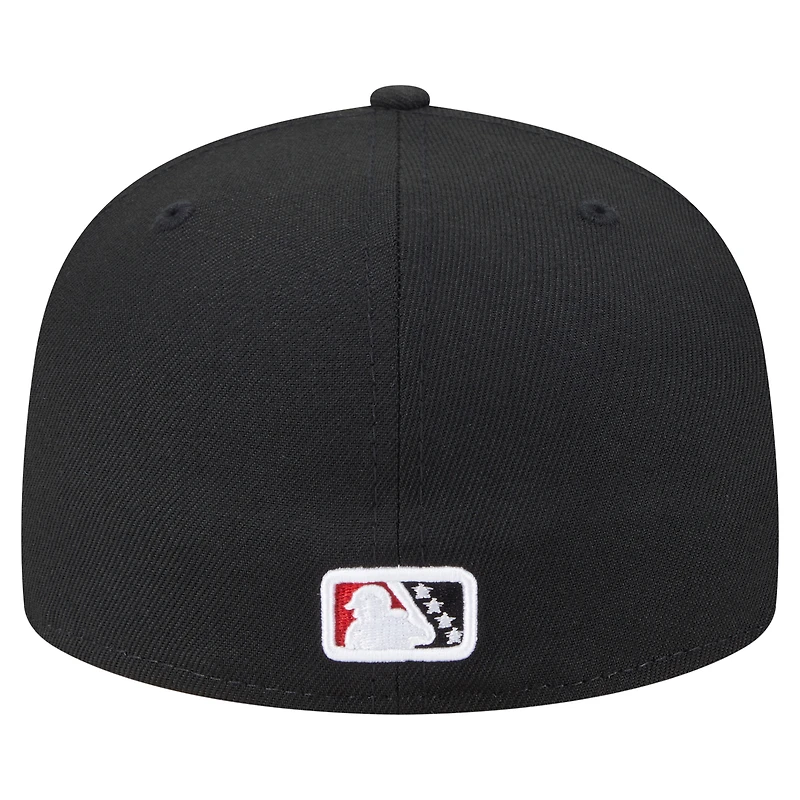 Casquette ajustée 59FIFTY noire Rocket City Trash Pandas Authentic Collection pour homme de New Era