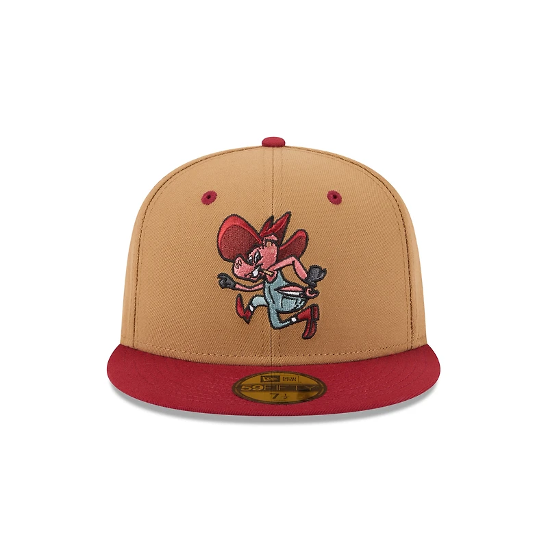 Men's New Era  Brown Rocket City Trash Pandas Theme Nights 59FIFTY Fitted Hat