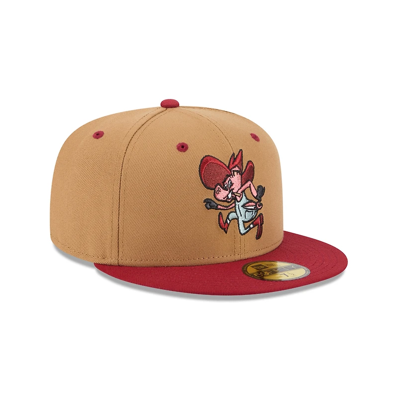 Men's New Era  Brown Rocket City Trash Pandas Theme Nights 59FIFTY Fitted Hat