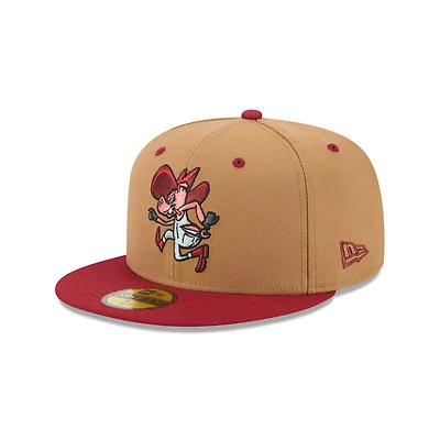 Men's New Era Brown Rocket City Trash Pandas Theme Nights 59FIFTY Fitted Hat