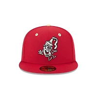 Casquette ajustée 59FIFTY pour homme New Era Red Rocket City Trash Pandas Theme Nights