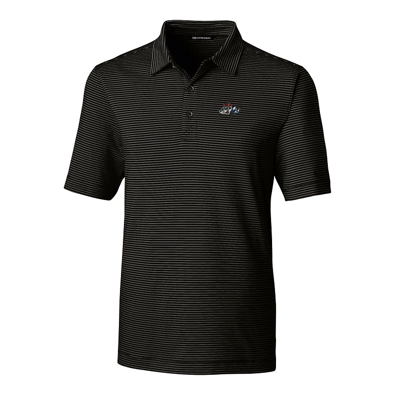 Polo extensible à rayures crayon Forge pour homme Cutter & Buck Black Rocket City Trash Pandas Big Tall