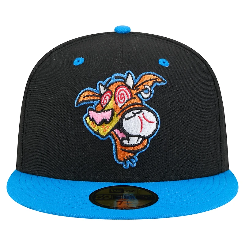 Casquette ajustée New Era Rocket City Trash Pandas Copa de la Diversión 59FIFTY pour hommes, noir/bleu