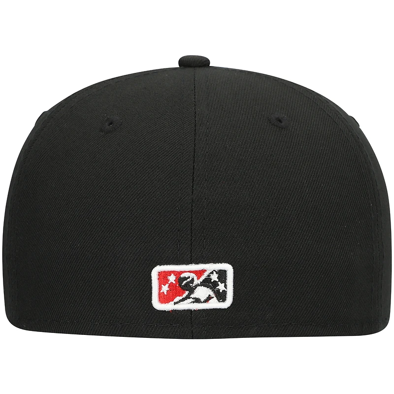 Casquette ajustée 59FIFTY Team Alternate Authentic Collection Rocket City Trash Pandas pour homme New Era noire