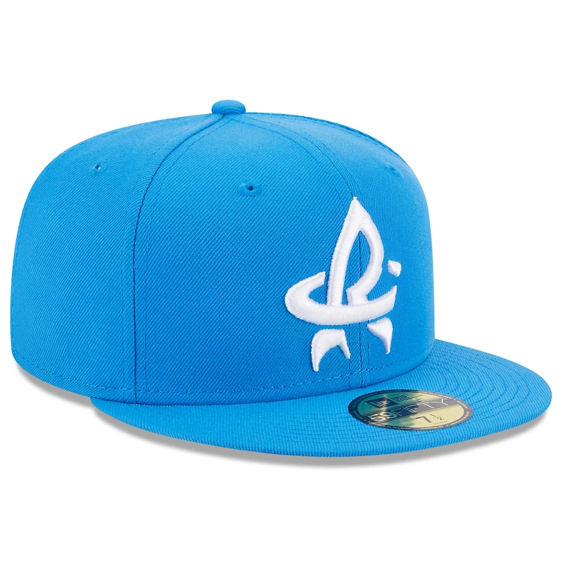 Casquette ajustée 59FIFTY à logo alternatif pour homme New Era bleue Rocket City Trash Pandas Authentic Collection