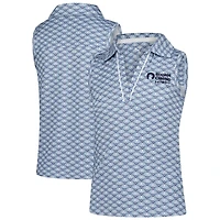 Polo sans manches à col en V et imprimé festonné Cloudspun bleu clair Rocket Classic pour fille
