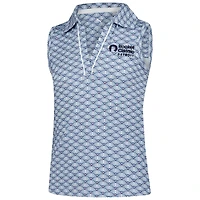 Girls' Youth Puma  Light Blue Rocket Classic Scallop Print Cloudspun V-Neck Sleeveless Polo