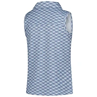 Girls' Youth Puma  Light Blue Rocket Classic Scallop Print Cloudspun V-Neck Sleeveless Polo