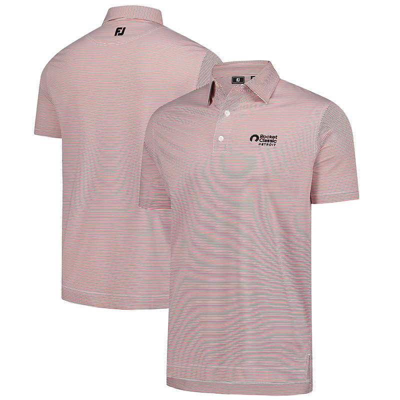 Polo FootJoy Red Rocket Classic Emory Stripe Lisle ProDry pour homme