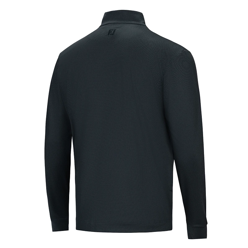 Men's FootJoy Black Rocket Classic Houndstooth Geo Quarter-Zip Pullover