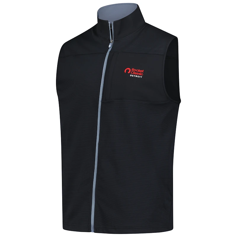 Gilet en tricot ottoman classique FootJoy Black Rocket pour homme, entièrement zippé