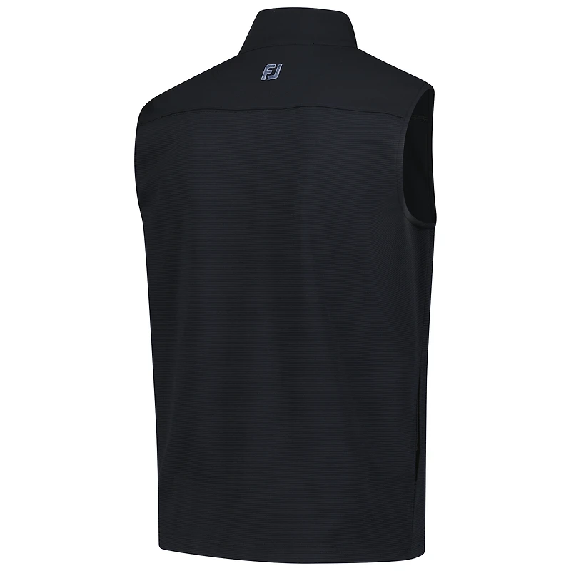 Gilet en tricot ottoman classique FootJoy Black Rocket pour homme, entièrement zippé