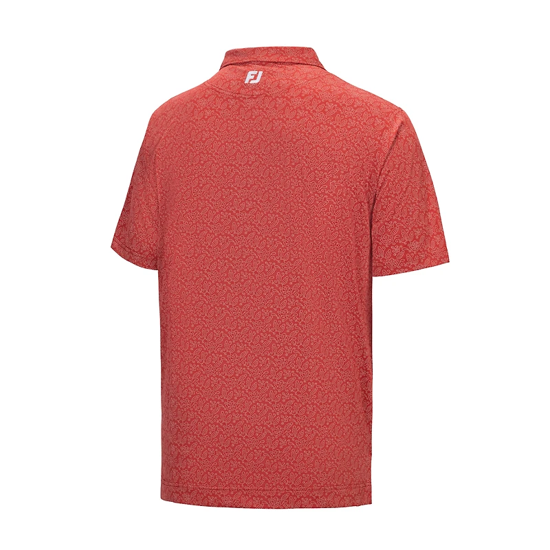 Men's FootJoy Red Rocket Classic Wingtip Floral Lisle ProDry Polo