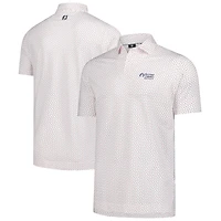 Polo FootJoy blanc Rocket Classic Bounce Print Stretch Pique ProDry pour homme