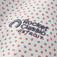 Men's FootJoy White Rocket Classic Bounce Print Stretch Pique ProDry Polo