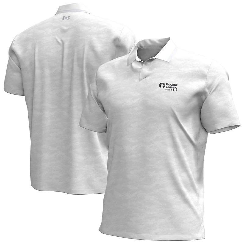 Men's Under Armour White Rocket Classic Drive Chill Camo Performance Polo