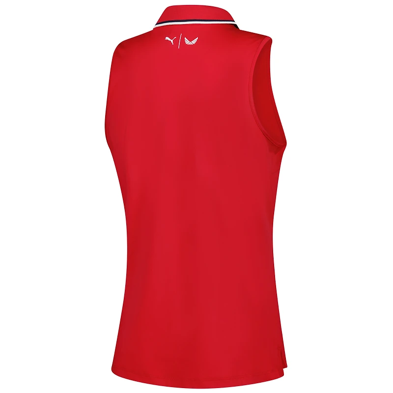 Women's Puma Red Rocket Classic Volition Tipped Sleeveless MATTR Polo