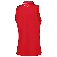Women's Puma  Red Rocket Classic Volition Tipped Sleeveless MATTR Polo