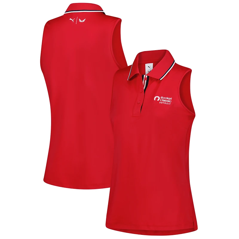 Women's Puma Red Rocket Classic Volition Tipped Sleeveless MATTR Polo