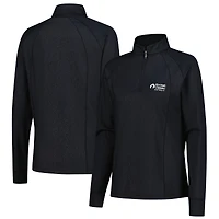 Women's FootJoy Black Rocket Classic Embossed Quarter-Zip Pullover