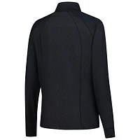 Women's FootJoy Black Rocket Classic Embossed Quarter-Zip Pullover