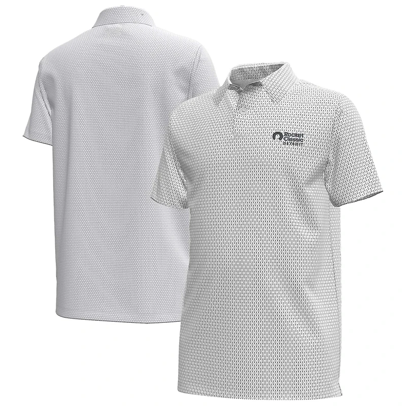 Youth Under Armour White Rocket Classic Drive Print Polo