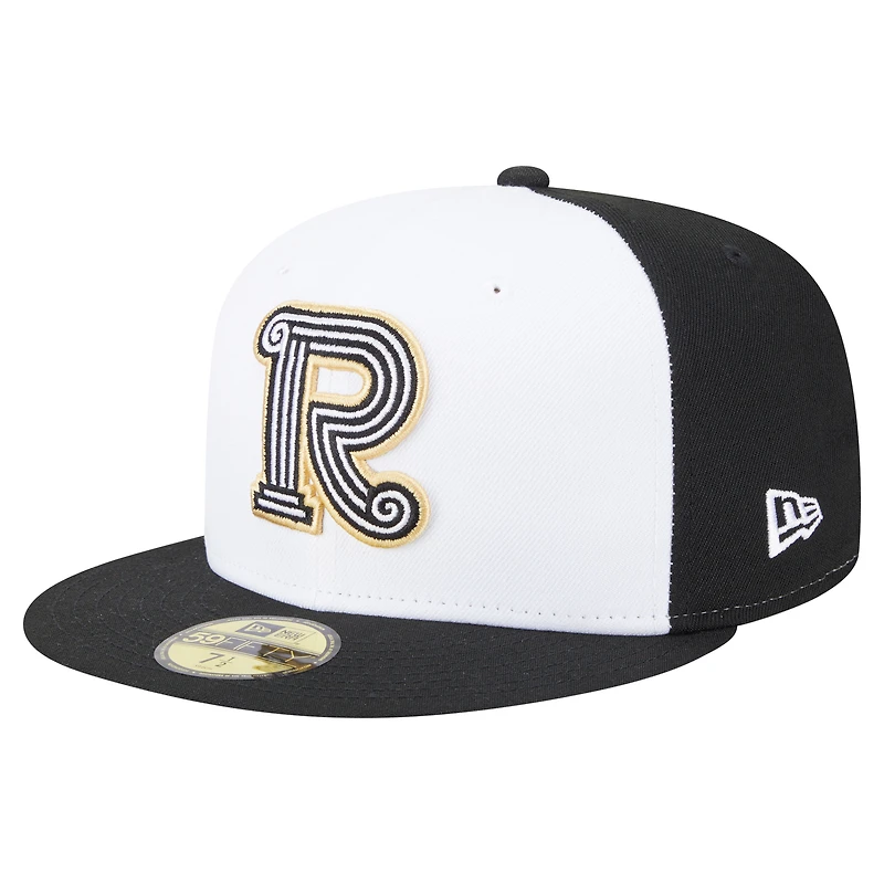 Men's New Era  White/Black Rome Emperors Authentic Collection 59FIFTY Fitted Hat