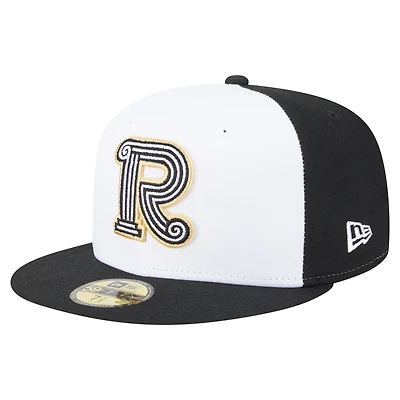 Men's New Era  White/Black Rome Emperors Authentic Collection 59FIFTY Fitted Hat