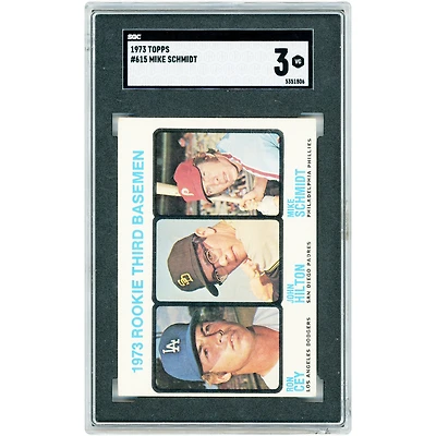 Ron Cey, John Hilton & Mike Schmidt 1973 Topps '73 Rookie Third Basemen #615 SGC Authenticated 3 Rookie Card