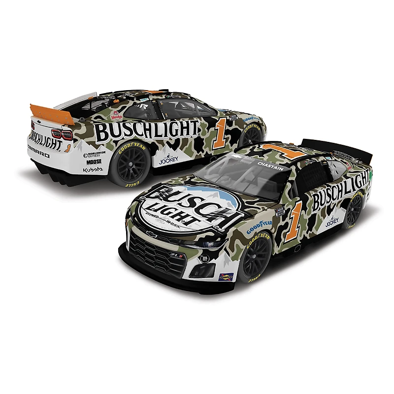 Action Racing Ross Chastain 2024 #1 Busch Light Camo 1:24 Autographed Regular Paint Die-Cast Chevrolet Camaro