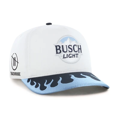 Chapeau ajustable Ross Chastain Flame Hitch blanc/bleu clair « 47 » pour homme