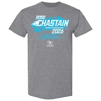 T-shirt homme à damier sport anthracite chiné Ross Chastain, calendrier NASCAR 2026
